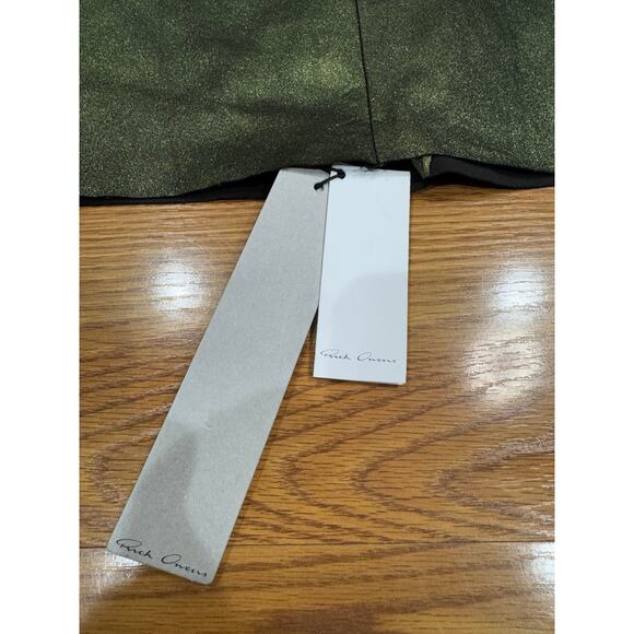 RICK OWENS leather blend Athena Mini Dress In Metallic Acid IT 40 / US 4 nwt - Picture 10 of 15